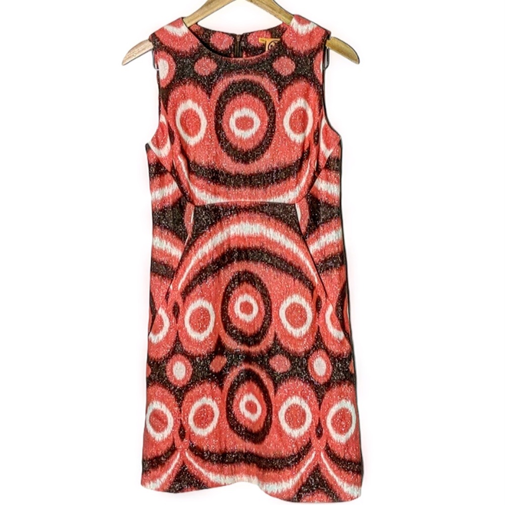 Tory Burch Linen Shimmer Shift Dress Size 6